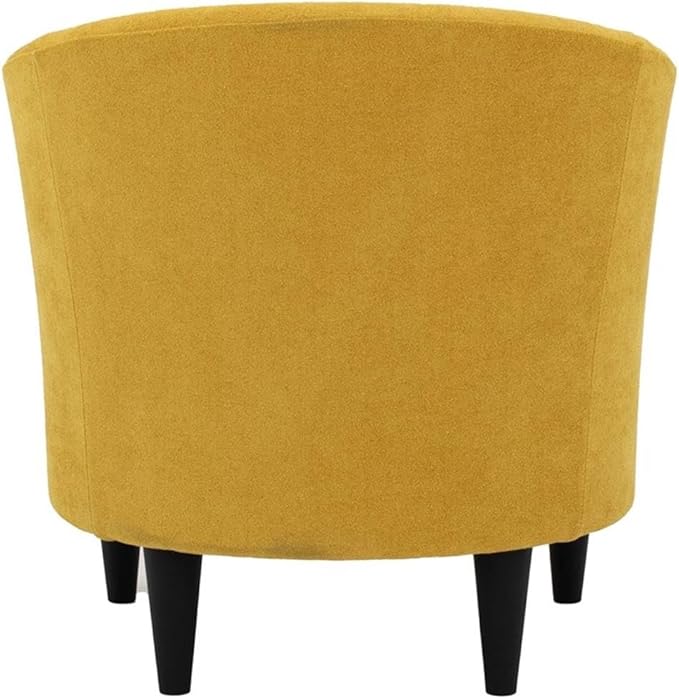 Pemberly Row 17.5" Traditional Polyester Fabric Club Chair in Yellow