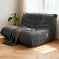Sytopia Loveseat Bean Bag Chair, Oversized Reading Chair for Adults Ultra-Comfy, Corner Floor Sofa 40D Foam, Togo Sofa Furniture for Living Room Bedroom Gaming, Black Onyx