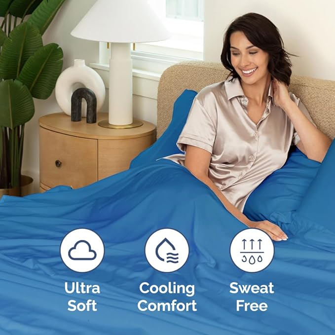 Extra Deep Pocket Full Sheets - 4 Piece Breathable & Cooling Bed Sheets - Hotel Luxury Bed Sheet Set - Soft, Wrinkle Free & Comfy - Easily Fits Extra Deep Mattresses - Deep Pocket Royal Blue Sheets