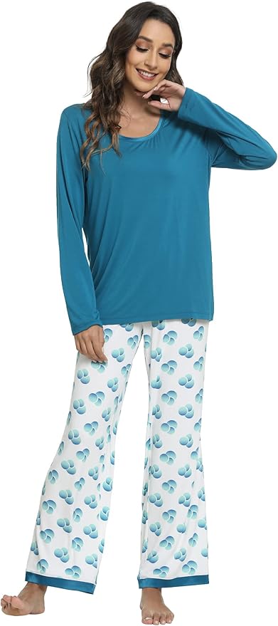 GYS Viscose from Bamboo Women's Pajama Sets Super Soft Long Sleeve Sleepwear Comfy Winter Pjs Sets S-4X