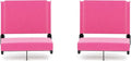 Flash Furniture Grandstand Portable Stadium Seats for Bleachers or Benches, Folding Padded Stadium Chairs with Handle, Pack of 2, 500 lb. Weight Capacity, Pink