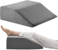 Bedluxe Leg Elevation Pillows, Leg Pillows for Sleeping, Cooling Gel Memory Foam Top, Wedge Pillow for Legs, Leg Wedges for Circulation, Swelling, After Surgery - Removable Cover (8 Inch, Dark Grey)