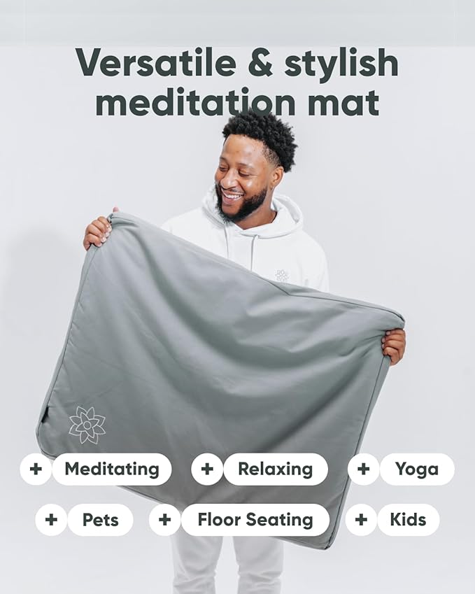 Mindful & Modern Zabuton Meditation Mat - Cotton Filled Yoga and Meditation Pad - Zabuton Meditation Cushion for Kneeling and Sitting Support - Large Rectangular Sitting Floor Pillow for Bench or Zafu