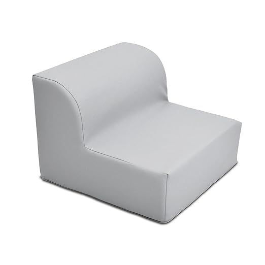 Children's Factory Library Lounger, Flexible Seating Classroom Furniture, Comfy Kids Chairs, Glacier Gray, Single Lounger