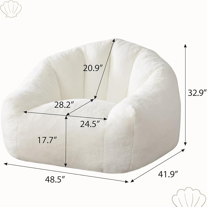 HUGHEAVEN Giant Bean Bag Chair, Oversized Bean Bag Chairs for Adults and Kids,Bean Bag Chairs for Teens,Comfy Fluffy Bean Bag Chair with Armrests,Bean Bag Sofa Lounge Floor Sofa for Gaming, Reading