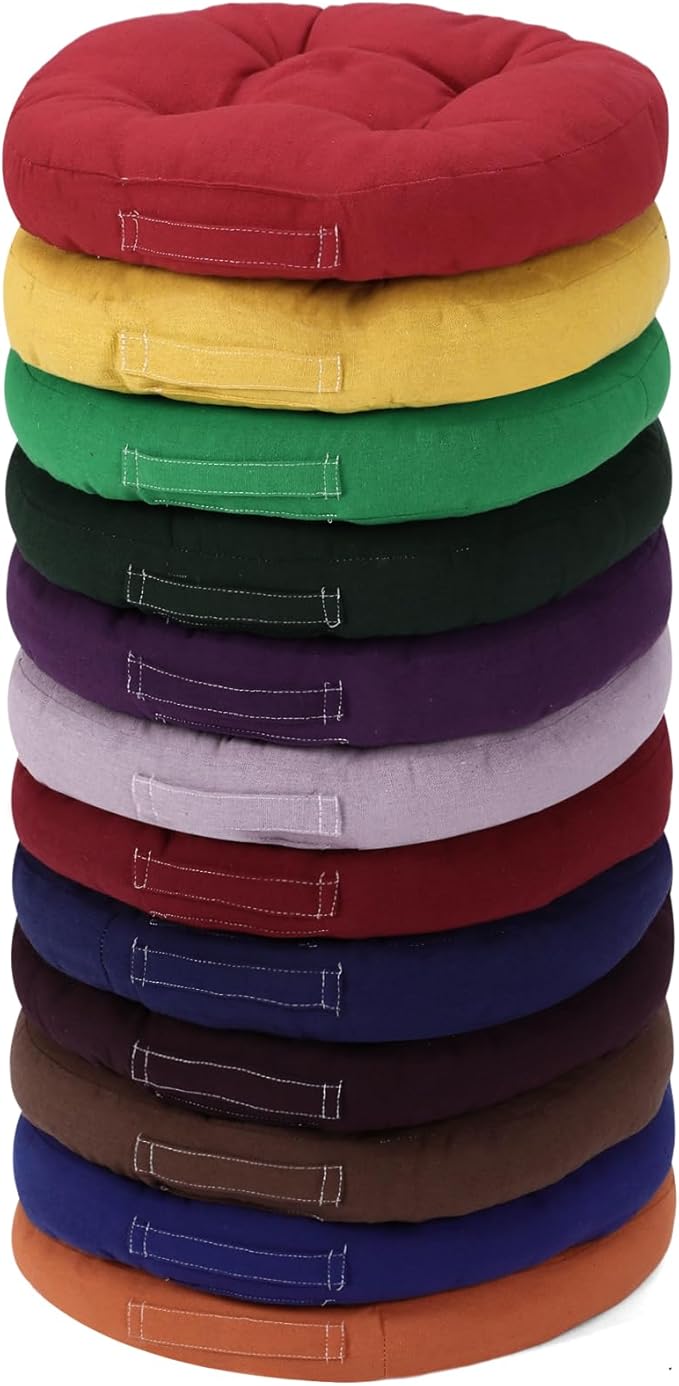 Gerrii 12 Pieces Classroom Floor Cushions with Handles Flexible Floor Seating Cushions Pillows School Chairs in Home School Classroom Kindergarten Daycare Nursery(Fancy Color,Round)