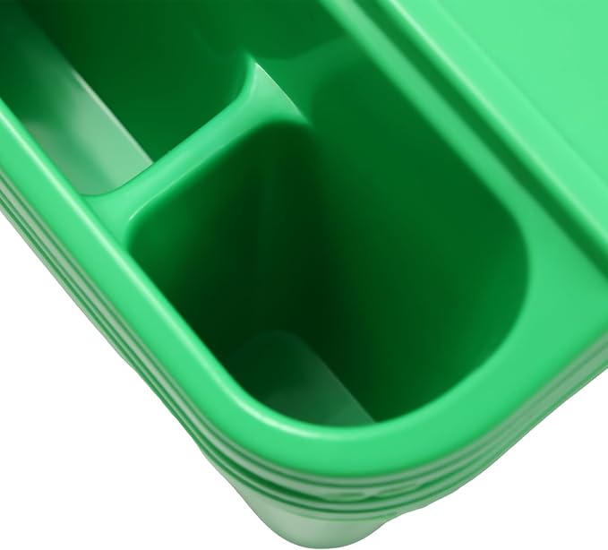 6 Pcs Kids Lap Desk Tray, Plastic Breakfast Lap Desk Trays with Storage Slots, Portable Stackable Lap Tray Tables for Writing Drawing Classroom, 19.69" L x 9.84" W x 7.1" H (Red+Green+Yellow)