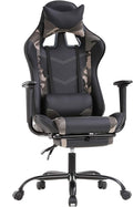 BestOffice | Ergonomic Gaming Chair | Camo | Reclining Computer Chair with Lumbar Support, Headrest Pillow, Adjustable Footrests | 360 Swivel with Heavy Duty Wheels | for Home & Office