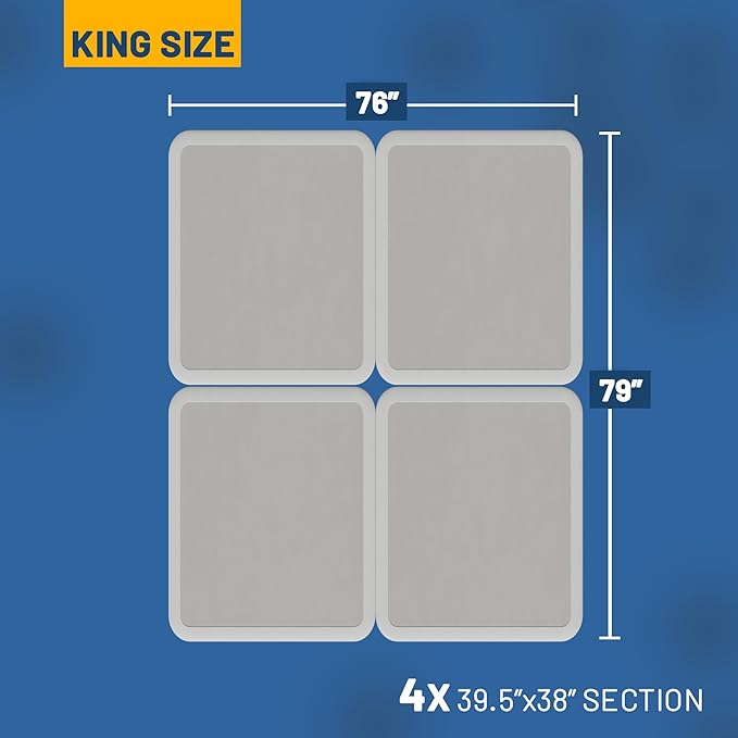Greaton, Box Spring Bed Base King Size, 2-Inch Wood Mattress Foundation - Amish Made in USA – Quiet Noise Free, 4-Pieces Under Mattress-Support BoxSpring, Fully Assembled, White