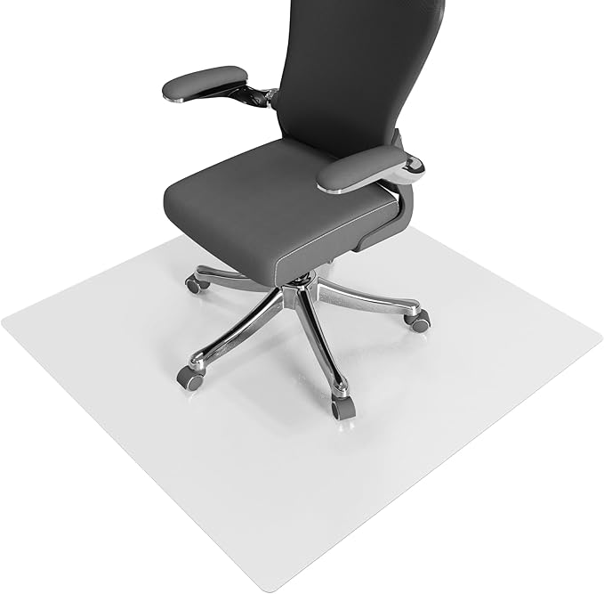 Chair Mat for Hard Floors, tixpol 36" x 36" Office Chair Mat for Hardwood Floor, 0.08" Thicker Non-Slip Hard Floor Protector Desk Mat for Home, Vinyl Floor Mat for Kids & Pets - Not for Carpet (Clear)