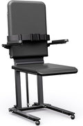 MediHoist Steel Electric Floor Lift Chair with Wheels and PU Cushion, Floor Lift for Elderly, 440 LBS Capacity, Seat Belts and Handrails, Suitable for Home Use