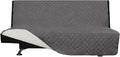 Easy-Going Futon Sofa Slipcover Reversible Sofa Cover Armless Futon Cover Furniture Protector Couch Cover Water Resistant Pets, Kids, Children, Dog, Cat (Futon, Gray/Ivory)