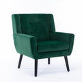 OO BY ORANGE ONLINE Velvet Accent Chair, Mid-Century Modern Tufted Armchair for Living Room, Bedroom & Office (Hunter Green)