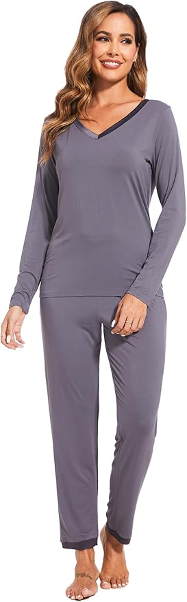GYS Viscose from Bamboo Women's Pajama Sets Super Soft Long Sleeve Sleepwear Comfy Winter Pjs Sets S-4X
