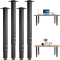 POROHOM 4PCS Adjustable Square Table Leg (24-40inch)，Metal Desk Legs, Home Office DIY Furniture Leg Set for Tables, DIY desks, Counter Tops, Kitchen Tables,Office Desk (Black)