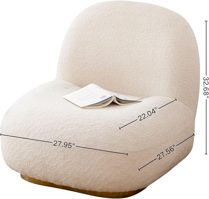 Wayshome Lambswool Bean Bag Chair, Modern Living Room Lounge Sofa, Bedroom&Sofa Chair with 360° Swivel, Bean Bag Sofa for Bedroom, Living Room