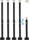 Yaocom 2 Pack Winter Adjustable Floor Jack Post Basement House Floor Jack Steel Support Jacks Post Pole for Porch Roof Deck Heavy Load Areas, 23.23"-43.31" Adjustable Height, Black