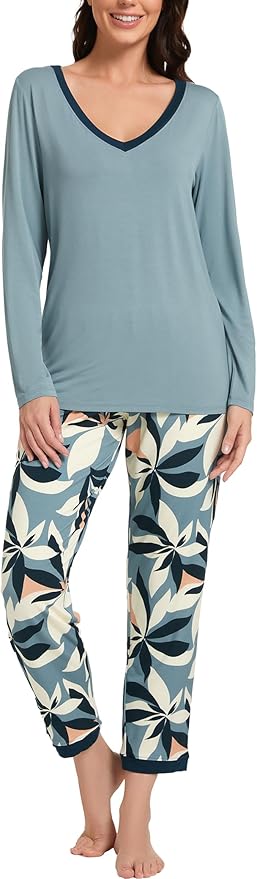 GYS Viscose from Bamboo Women's Pajama Sets Super Soft Long Sleeve Sleepwear Comfy Winter Pjs Sets S-4X