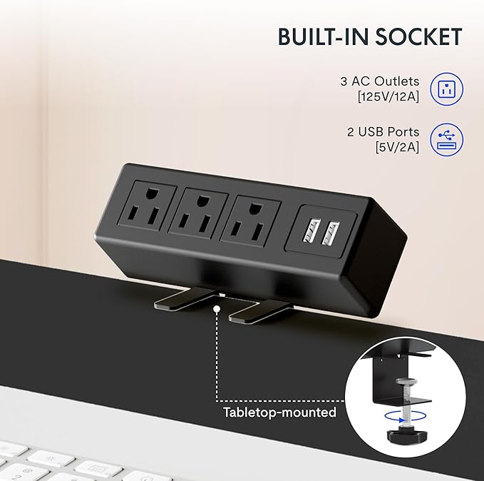 FLEXISPOT EN2 Whole-Piece Standing Desk with Clamp Power Strip, 55 x 28 Electric Stand Up Height Adjustable Desk with Cable Management (Gray Frame + 55" Maple Top, 2 Packages)