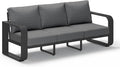 Aluminum Outdoor Patio Couch, 3 Seats Oversized Patio Sofa with Widened Armrest & Ultra-Thick Cushions, Deep Seating Modern Patio Furniture for Backyard, Deck, Graphite