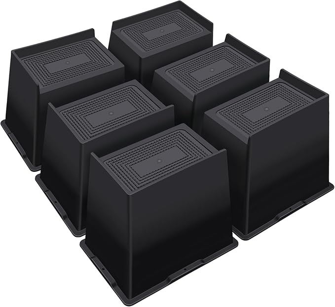 ANNKUT Bed Risers 6 Inch Heavy Duty,Oversized Couch Risers, Extra Wide Furniture Risers for Sofa Table Desk Headboard Chair Lifting,Rectangle Risering Blocks Support 6000 lbs(6 Pack Black)