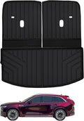 Large Cargo Liners for 2024 2025 2026 Mazda CX90 CX-90 6 Seats (Not for 7/8 Seats) (50/50 Split Folding),TPE All Weather Protection Car Trunk Mat Covering The Backrest Mat Accessories