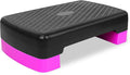 HaoKang Height-Adjustable 4''-6'' Step Aerobics Platform Fitness Equipment Stepper Trainer Exercise Step Platform with 2 Riser