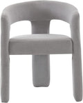 DAYALANE Modern Barrel Dining Chair, Upholstered Accent Kitchen Chair with Arms Comfy Chenille Side Chair for Living Room/Home Office/Reception, Grey Chenille
