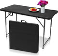 Plainsity 4ft Table, Adjustable Height Table with Foldable, Easy to Carry, for Family Gatherings, Outdoor Gatherings, Indoor