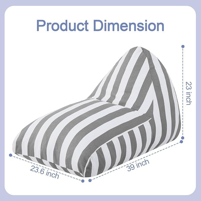 COMAX Bean Bag Chairs for Kids, Kid Beanbag Chair Stuffed with Filler, Toddler Lounge Chair Cotton, Lazy Floor Lounger for Girls and Boys, Premium Cotton Canvas