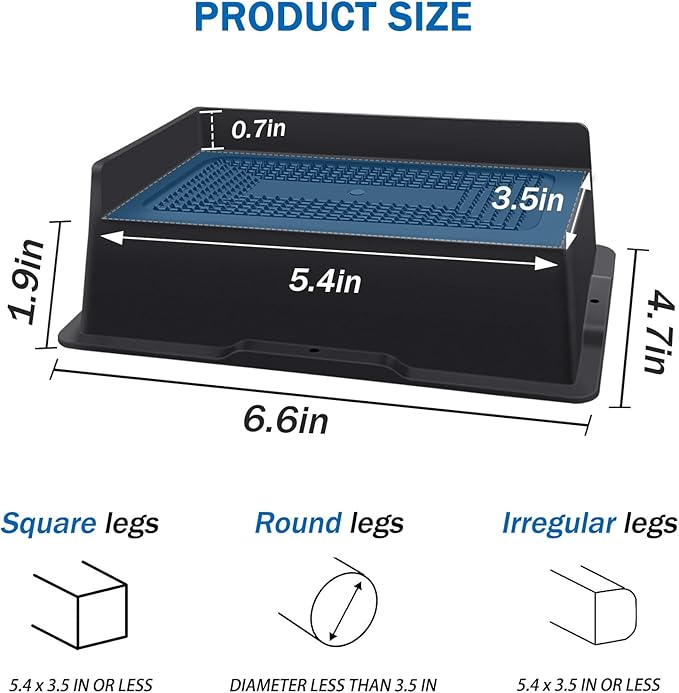 ANNKUT Bed Risers 2 Inch Heavy Duty,Oversized Couch Risers, Extra Wide Furniture Risers for Sofa Table Desk Headboard Chair Lifting,Rectangle Risering Blocks Support 6000 lbs(4 Pack Black)