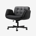 SunSettler Criss Cross Chair with Armrests & Wheels, Comfortable Adjustable Swivel Office Desk Chairs, PU Leather Vanity Chair for Make Up, Home, Bed Room, Gaming, Meditation (Black)