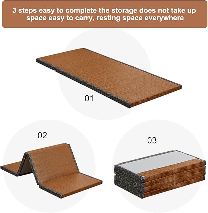 Japanese Traditional Tatami Mattress, Coconut Coir Tatami Mat, Foldable Japanese Floor Mattress,Futon Bed,Meditation Mats for Floor,Summer Sleeping Mat(80 * 200cm)