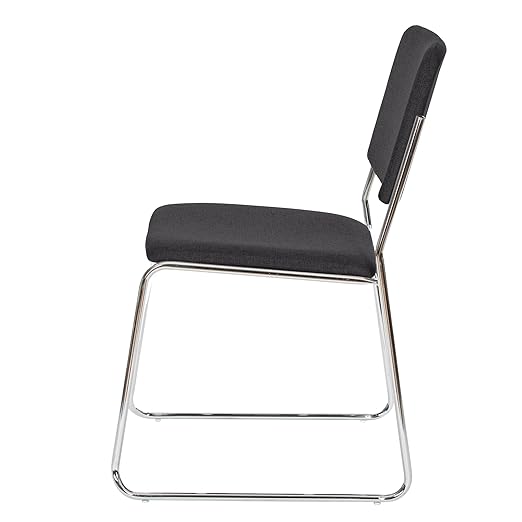 OEF Furnishings Padded Signature Stack Chair, Black