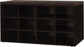 DINZI LVJ Shoe Storage Bench with Cushion, Cubby Shoe Rack with 12 Cubbies, Adjustable Shelves, Multifunctional Shoe Organizer Bench for Entryway, Mudroom, Hallway, Closet and Garage, Espresso