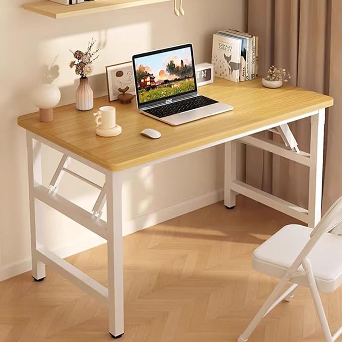 47.2 Inch Foldable Desks for Small Spaces,Foldable Desk No Assembly,Small Table for Bedroom,Teak.