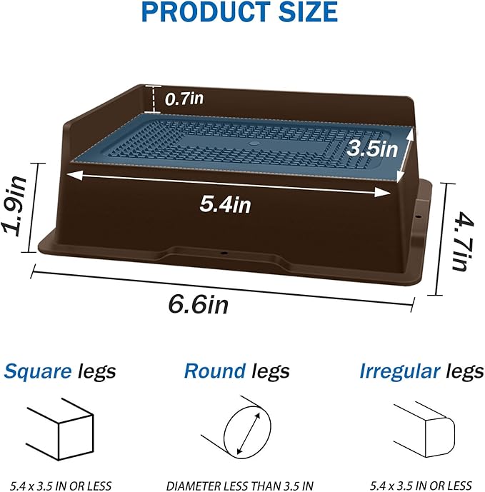 ANNKUT Bed Risers 2 Inch Heavy Duty,Oversized Couch Risers, Extra Wide Furniture Risers for Sofa Table Desk Headboard Chair Lifting,Rectangle Risering Blocks Support 6000 lbs(6 Pack Brown)