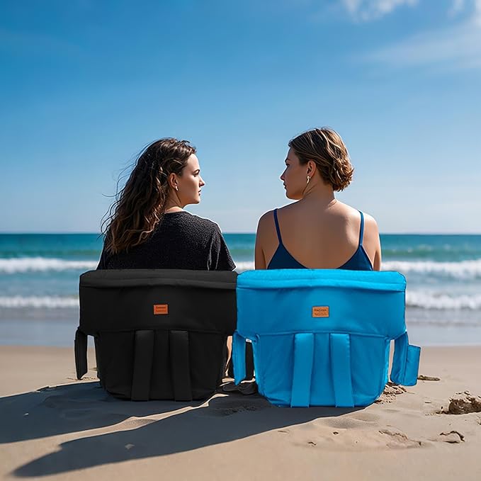 Stadium Seats with Back Support,Wide Stadium Chairs with Back and Cushion, Sofa Style Stadium Seats, 6 Reclining Positions, Extra Thick Bleacher Seat for Sports Events (Blue-2 Pack,Wide|25")