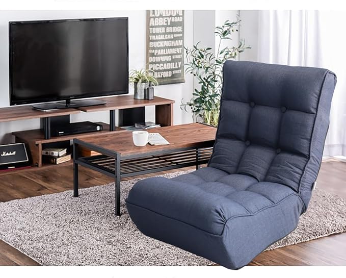Foldable Floor Chair with Adjustable Back Support for Living Room Bedroom and Tatami Use Comfortable Lounge Seating for Reading and Watching TV
