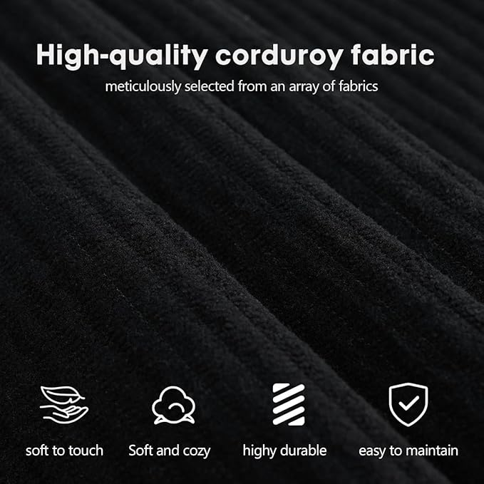 YUODL 78.8" Modular Sofa Bed - 4-in-1 Convertible Design with Corduroy Fabric and High Density Sponge, Removable Cover and Fixed Frame