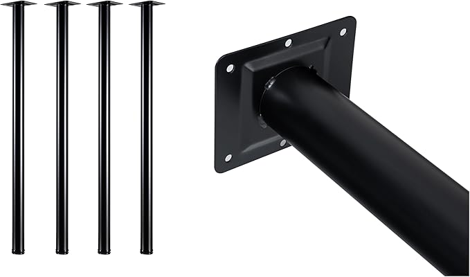 WUHUANGKAKA 32 Inch Adjustable Metal Desk Legs, Suitable for DIY Furniture, Computer Desk, Dining Table, Workbenches, Coffee Table, Set of 4 (Black)