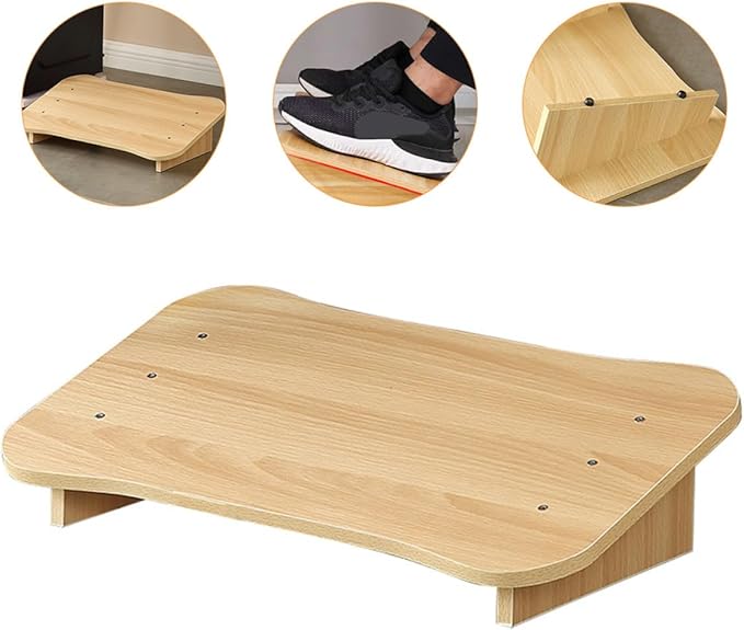 Uonlytech Natural Solid Wood Office Desk Footrest Stool Ergonomic Multipurpose Feet Rest for Under Desk Use Comfortable Posture Support Compact Portable Design for Home and Work