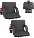 VEVOR Stadium Seat, 6 Adjustable Angle Bleacher Chair, 2.75'' Cushion Stadium Seat with Back Support and Armrest, Wide Bleacher Chair with Hook Pocket Cupholder for Picnics, Beach Sports, and Gaming