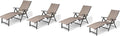 VredHom 4PCS Patio Chaise Lounge Outdoor Folding Adjustable Lounge Chair Recliner with 8 Adjustable Backrest Positions for Pool Beach Yard, Textliene and Aluminum Frame