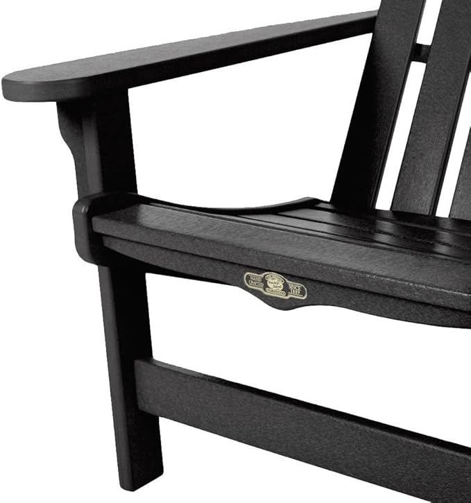 Original Pawleys Island Black DuraWood Essentials Adirondack Chair – Eco-Friendly Recycled Material, Stainless Steel Hardware, Smooth Fit N Finish, Handcrafted in The Carolinas