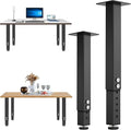 POROHOM 2PCS Adjustable Square Table Leg (14-24inch)，Metal Desk Legs, Home Office DIY Furniture Leg Set for Tables, DIY desks, Counter Tops, Kitchen Tables,Office Desk (Black)