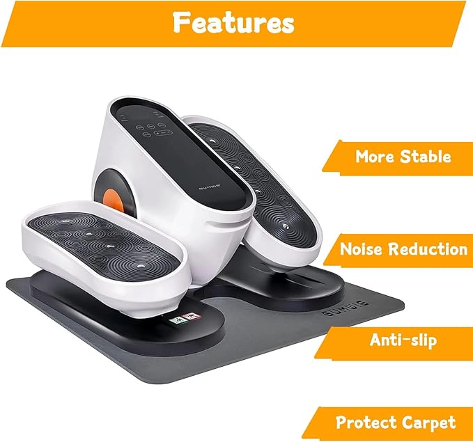 GUMWIG Under Desk Elliptical Equipment Mat, Electric Leg Foot Exerciser Machine Mat while Sitting for Seniors, Anti-slip and Lightweight Ellipse Rubber Matt to Protect Concrete, Hardwood Floors,Carpet