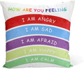 B BBPM How are You Feeling- Boho Rainbow Counseling Office Must Haves Throw Pillow Covers Calming Corner Mental Health Pillow for Kids Classroom Decor Calm Down Corner 18x18 Inch Pillowcase
