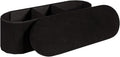 Storage Ottoman Bench, 43.3" Oval Upholstered Ottoman Foot Rest Foldable Boucle End of Bed Storage Bench for Living Room, Entryway, Black