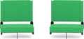 Flash Furniture Grandstand Portable Stadium Seats for Bleachers or Benches, Folding Padded Stadium Chairs with Handle, Pack of 2, 500 lb. Weight Capacity, Bright Green